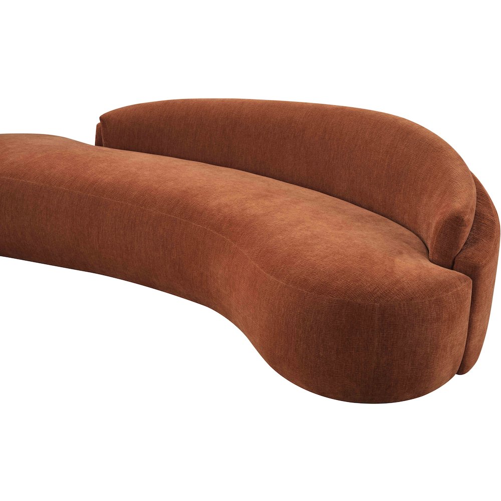 Caspian 79" Cognac Chenille Fabric Upholstered Loveseat. Picture 12