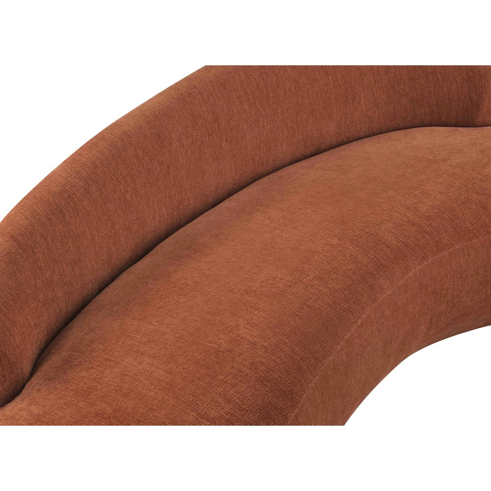 Caspian 79" Cognac Chenille Fabric Upholstered Loveseat. Picture 15