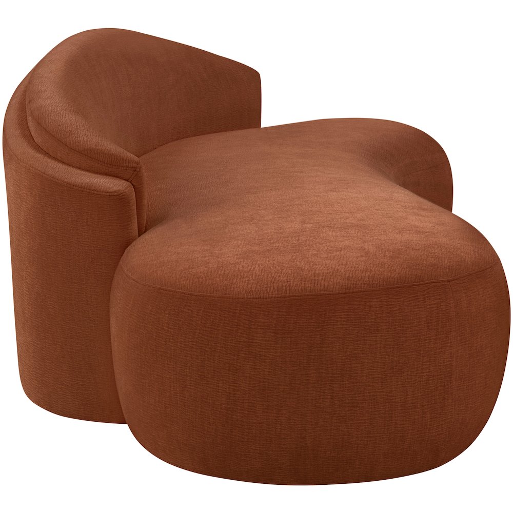 Caspian 79" Cognac Chenille Fabric Upholstered Loveseat. Picture 3