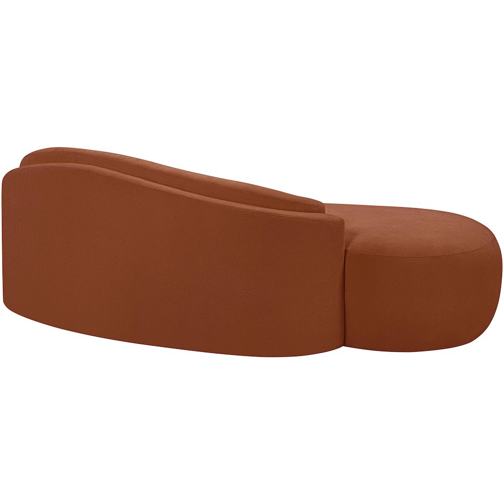 Caspian 79" Cognac Chenille Fabric Upholstered Loveseat. Picture 5