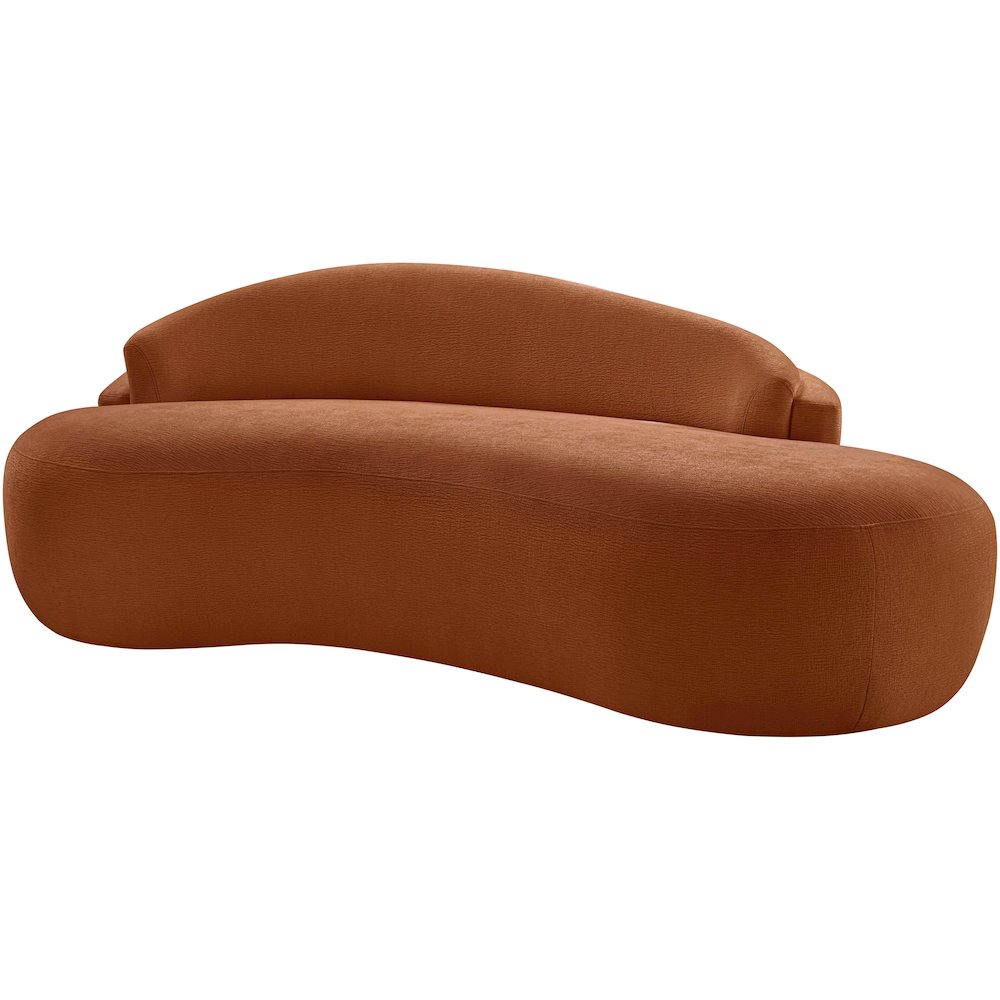 Caspian 79" Cognac Chenille Fabric Upholstered Loveseat. Picture 8