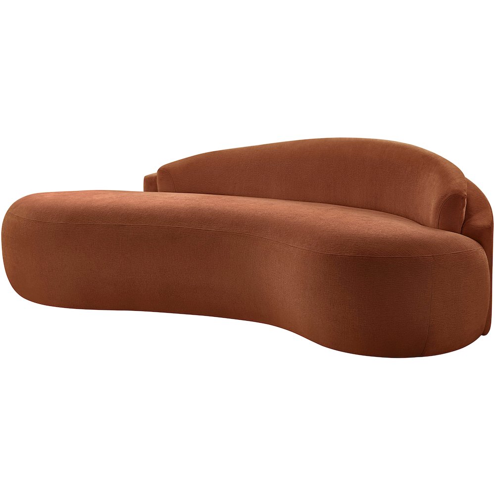 Caspian 79" Cognac Chenille Fabric Upholstered Loveseat. Picture 9
