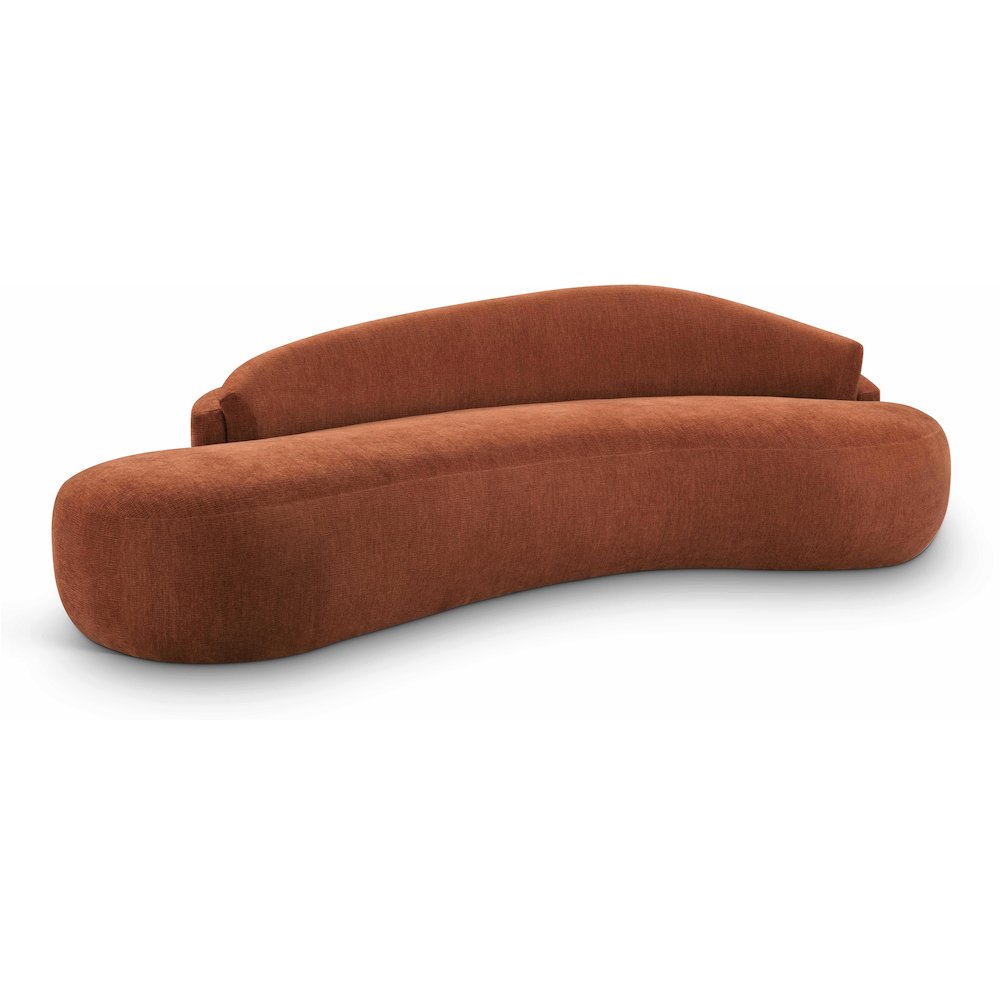 Caspian 101" Cognac Chenille Fabric Upholstered Sofa. Picture 1