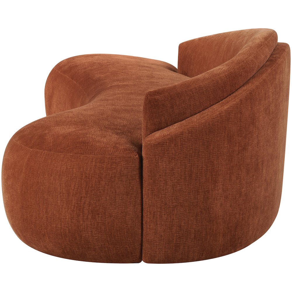 Caspian 101" Cognac Chenille Fabric Upholstered Sofa. Picture 10