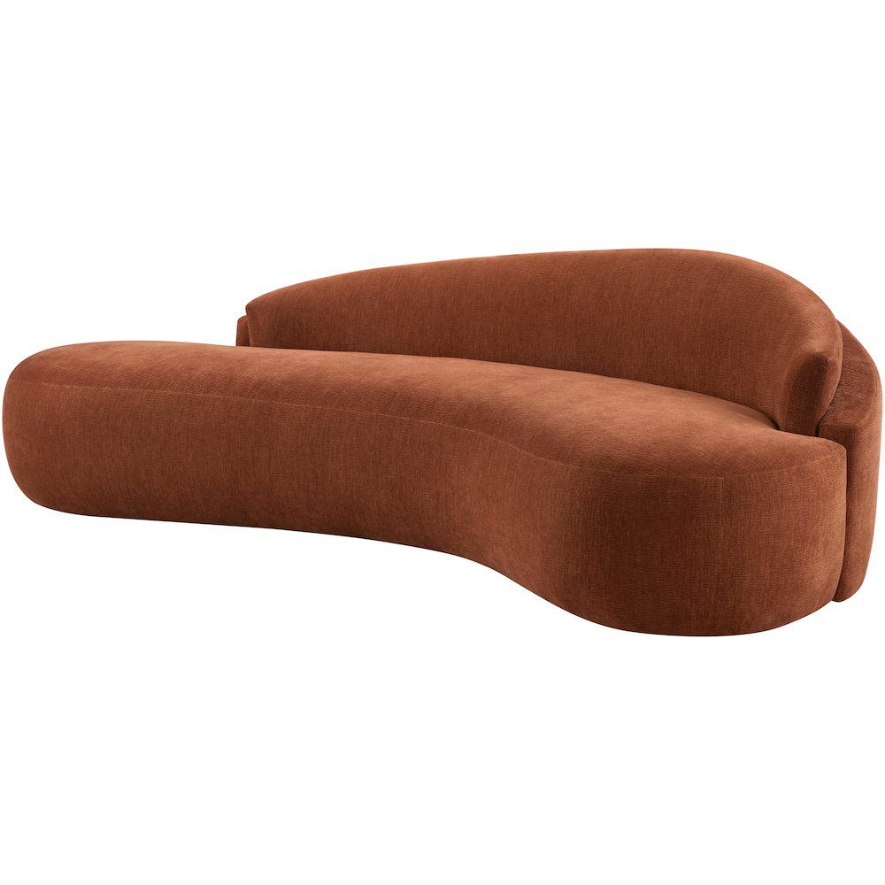 Caspian 101" Cognac Chenille Fabric Upholstered Sofa. Picture 11