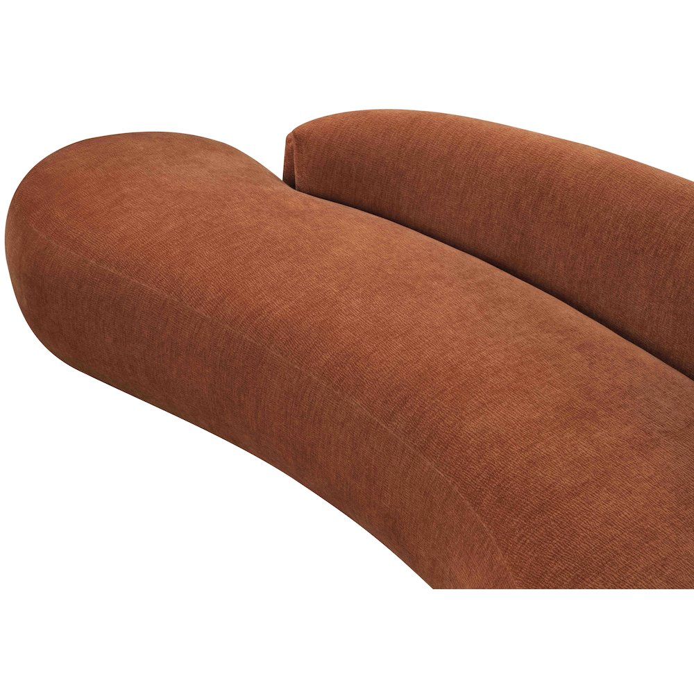 Caspian 101" Cognac Chenille Fabric Upholstered Sofa. Picture 14