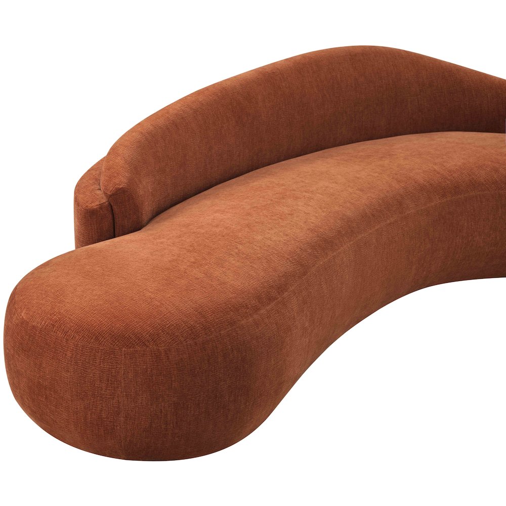 Caspian 101" Cognac Chenille Fabric Upholstered Sofa. Picture 15