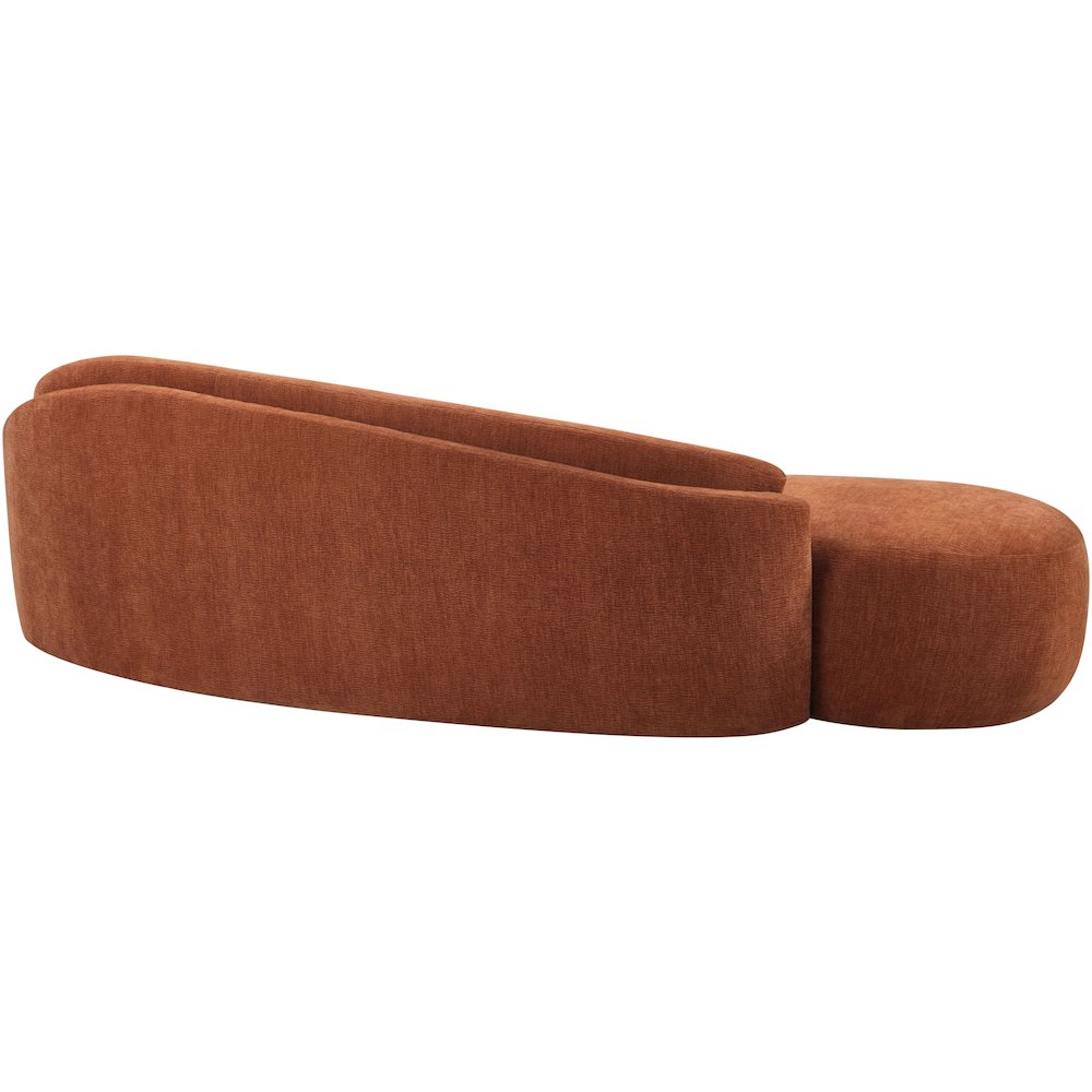 Caspian 101" Cognac Chenille Fabric Upholstered Sofa. Picture 8