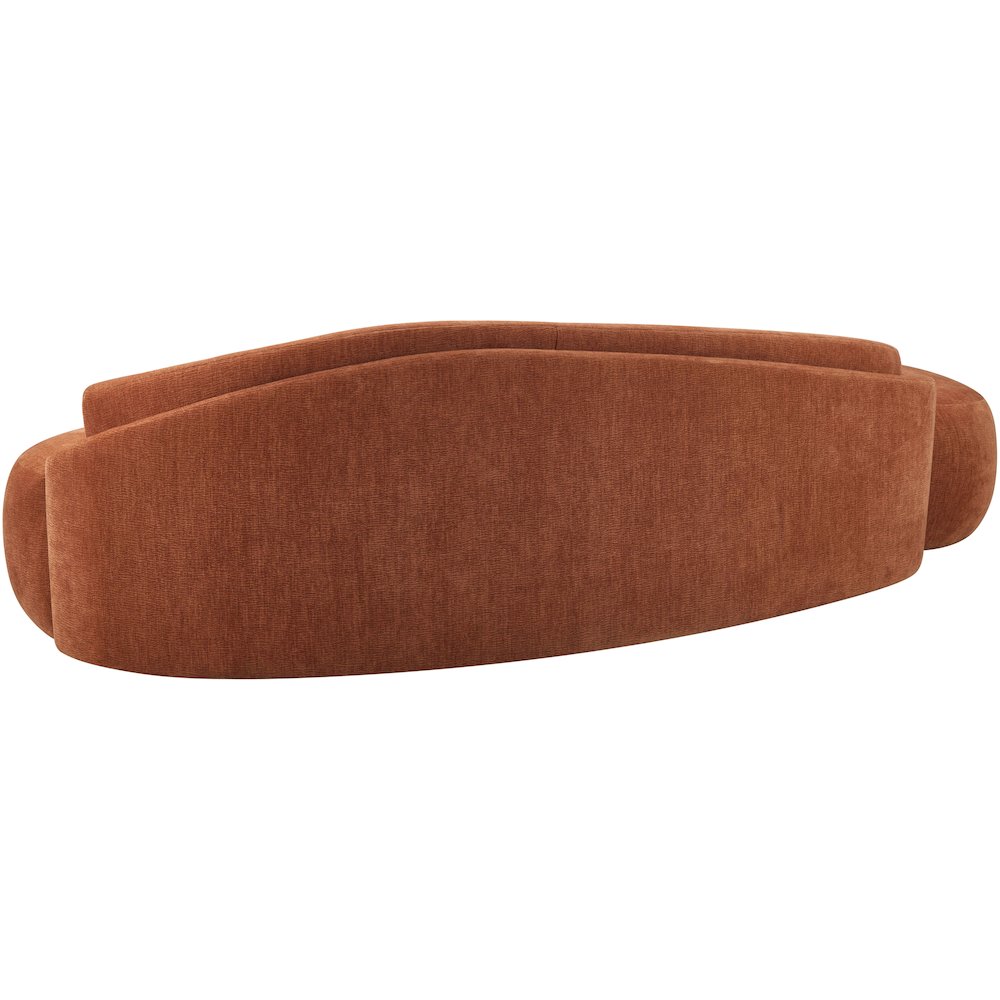 Caspian 101" Cognac Chenille Fabric Upholstered Sofa. Picture 9