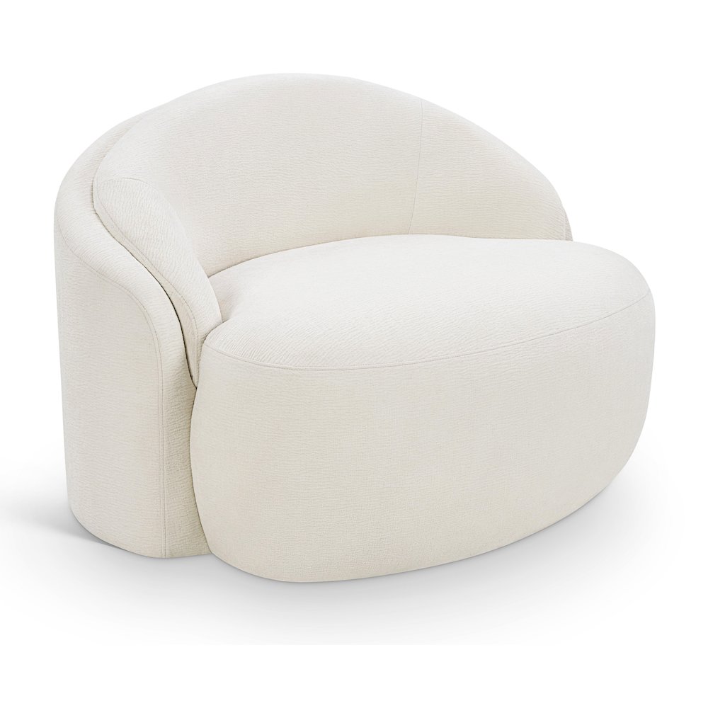 Caspian Cream Chenille Fabric Upholstered Chair. Picture 1