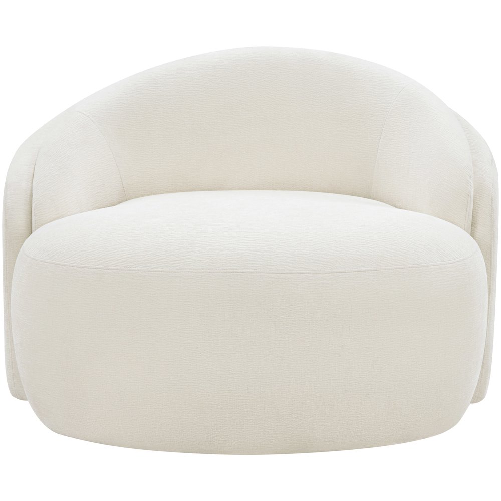 Caspian Cream Chenille Fabric Upholstered Chair. Picture 3