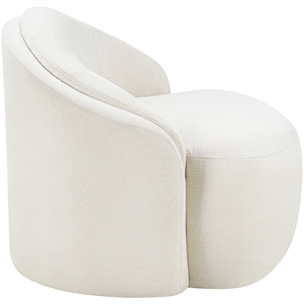 Caspian Cream Chenille Fabric Upholstered Chair. Picture 4
