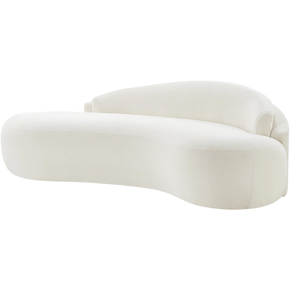 Caspian 79" Cream Chenille Fabric Upholstered Loveseat. Picture 10