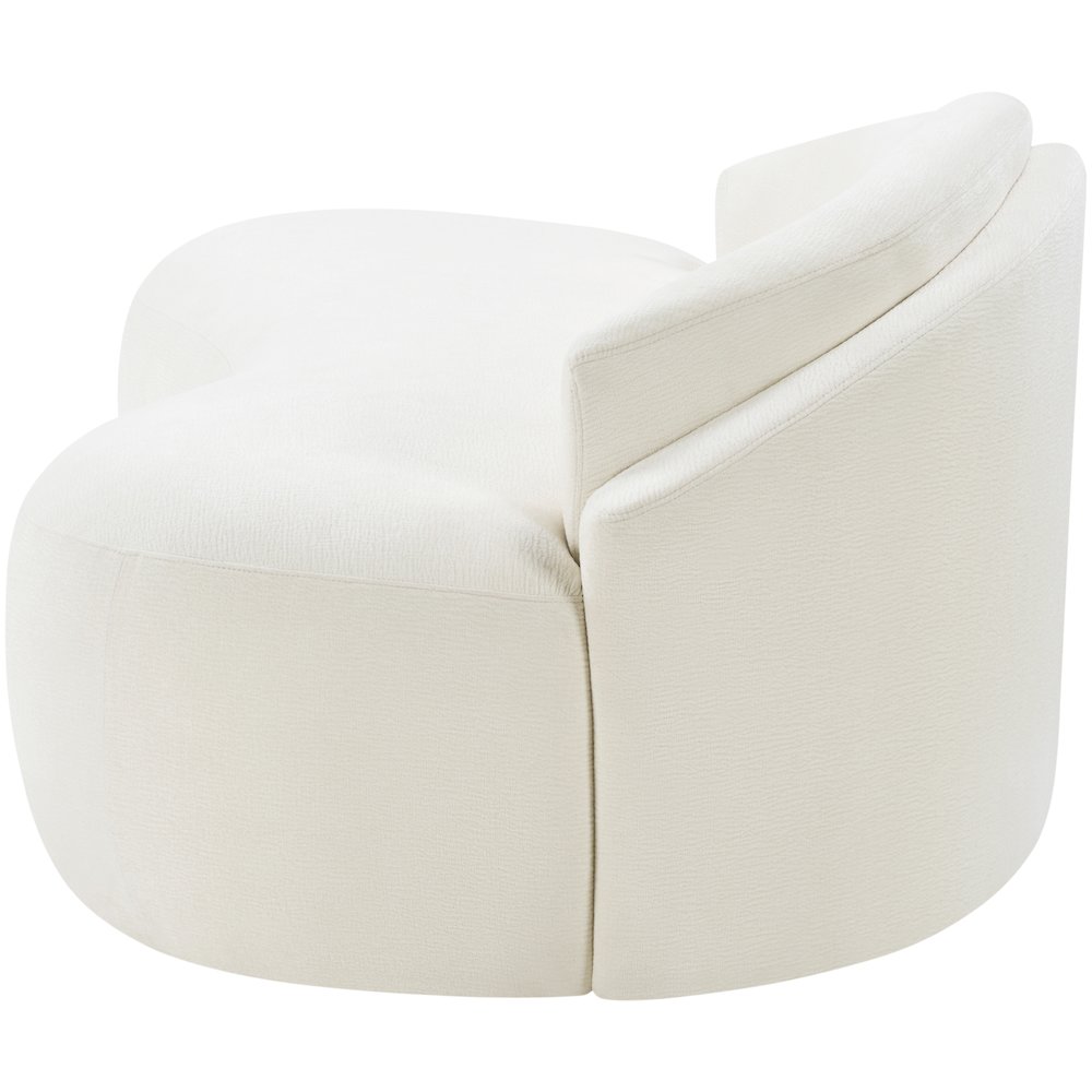 Caspian 79" Cream Chenille Fabric Upholstered Loveseat. Picture 11