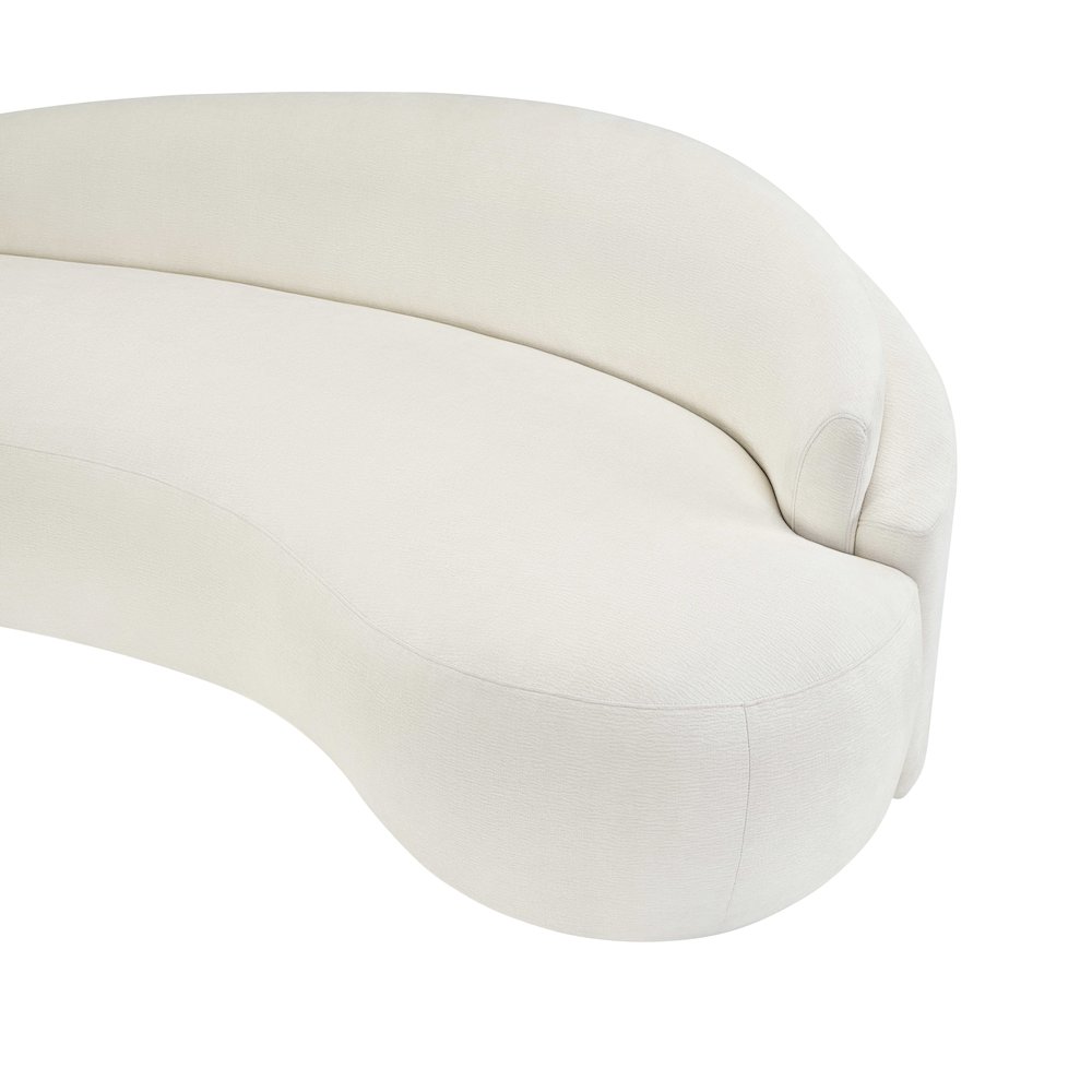 Caspian 79" Cream Chenille Fabric Upholstered Loveseat. Picture 13
