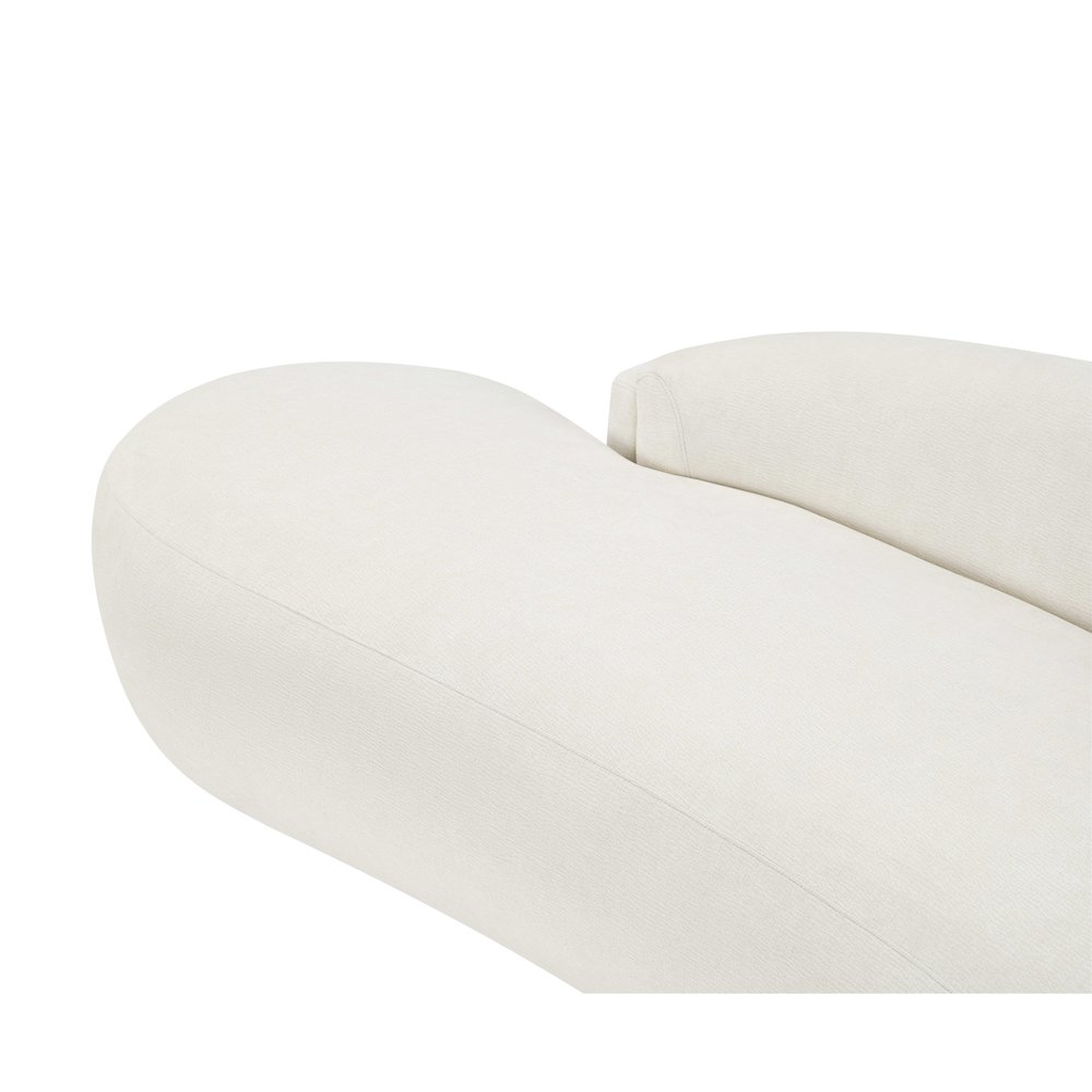 Caspian 79" Cream Chenille Fabric Upholstered Loveseat. Picture 14
