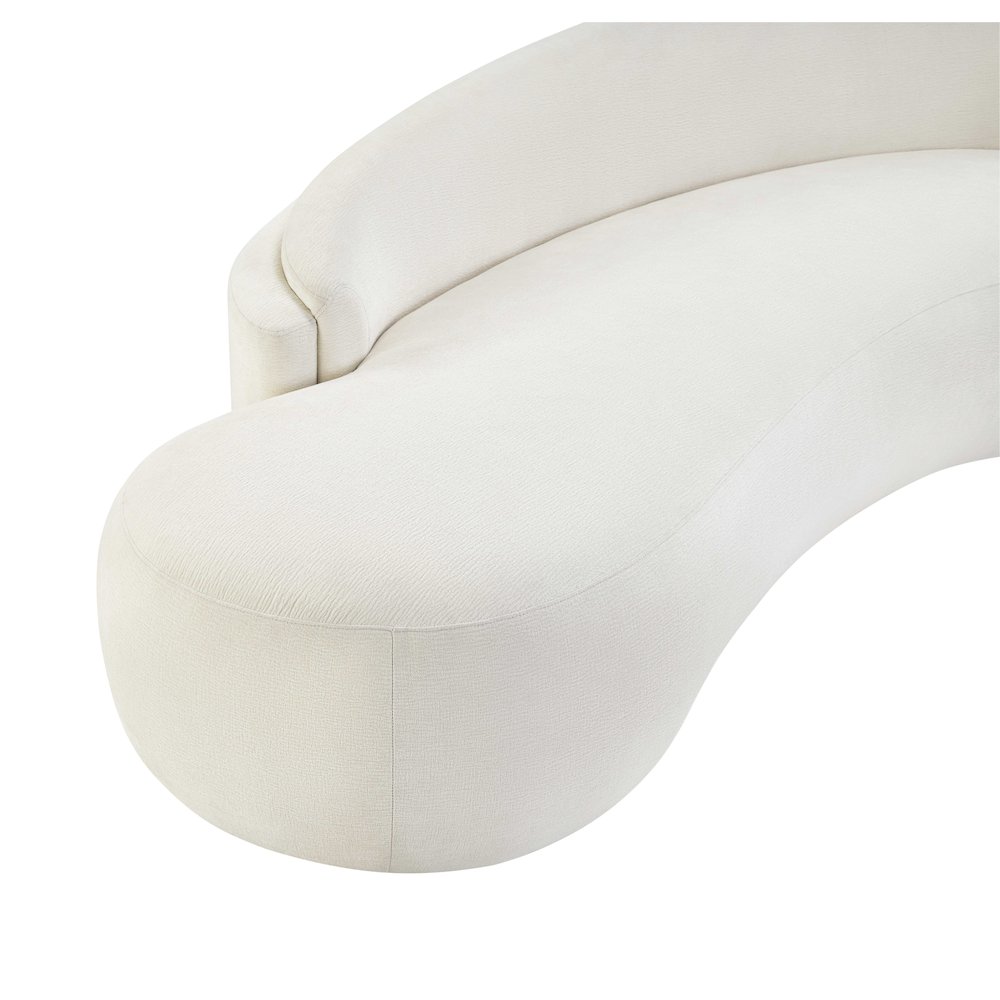 Caspian 79" Cream Chenille Fabric Upholstered Loveseat. Picture 15
