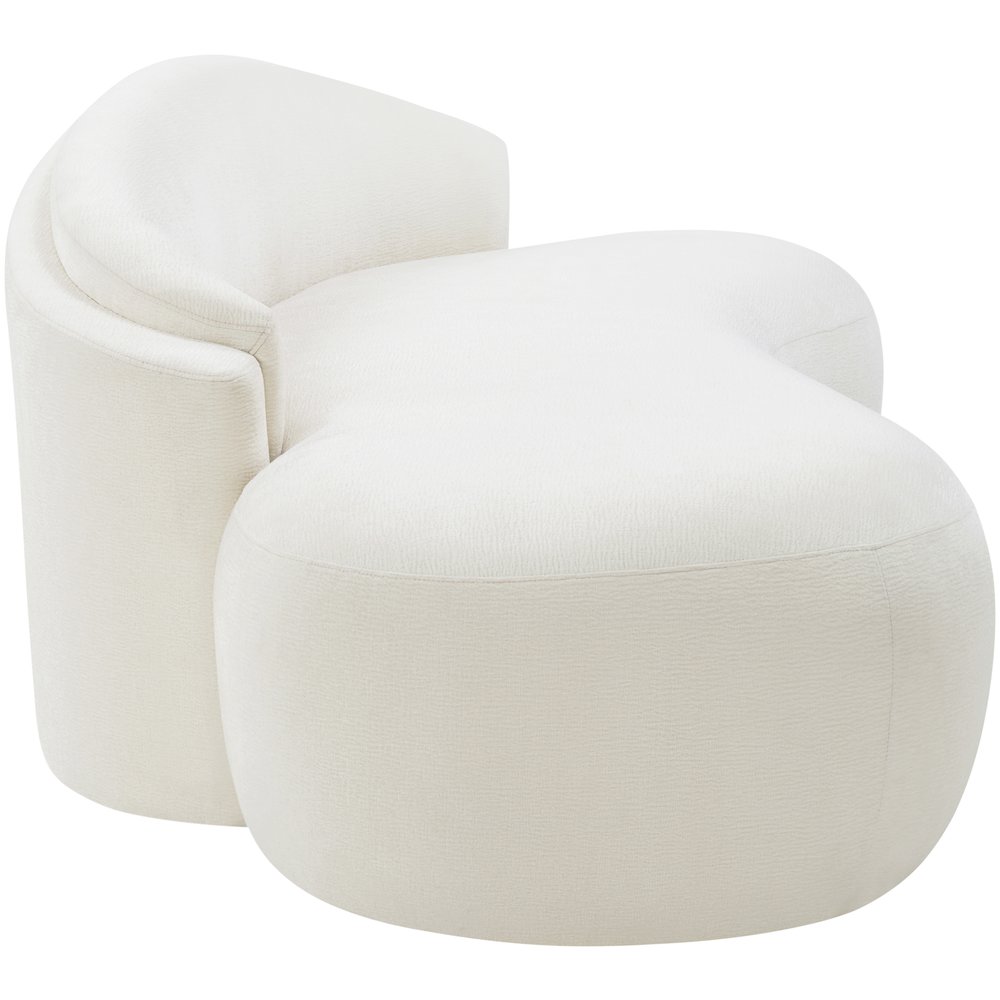 Caspian 79" Cream Chenille Fabric Upholstered Loveseat. Picture 4