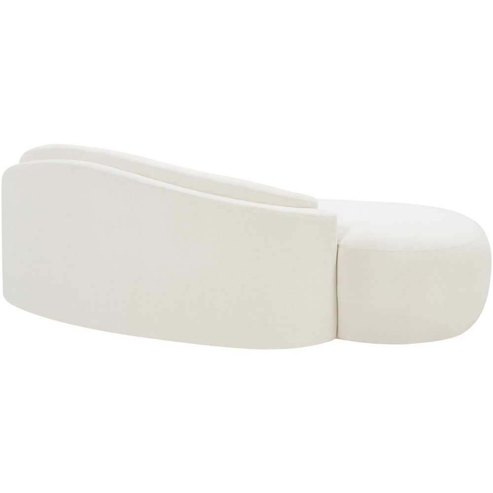 Caspian 79" Cream Chenille Fabric Upholstered Loveseat. Picture 6
