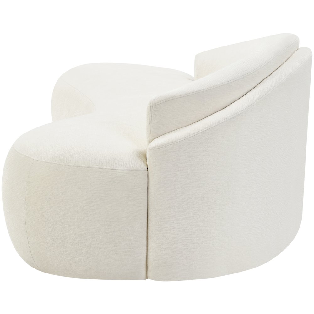 Caspian 101" Cream Chenille Fabric Upholstered Sofa. Picture 10
