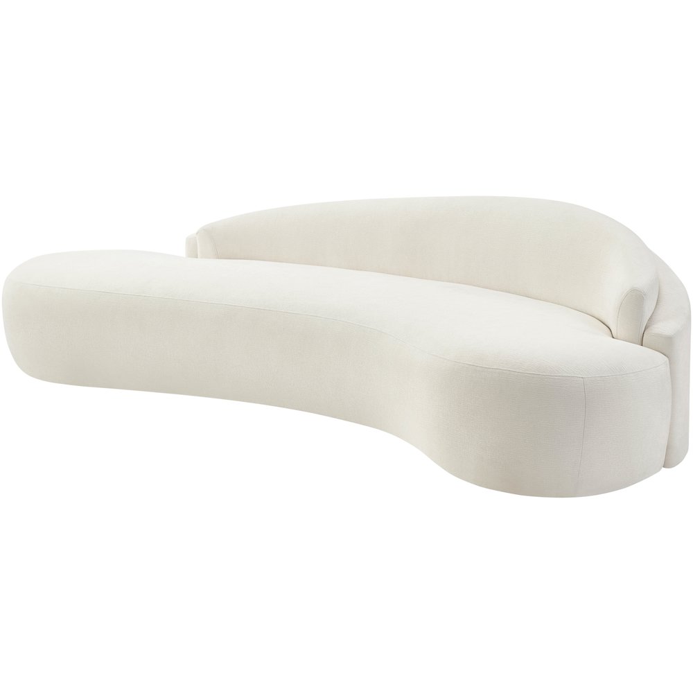 Caspian 101" Cream Chenille Fabric Upholstered Sofa. Picture 11