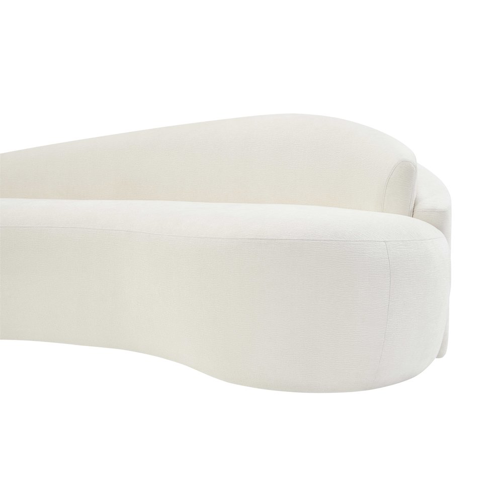 Caspian 101" Cream Chenille Fabric Upholstered Sofa. Picture 12