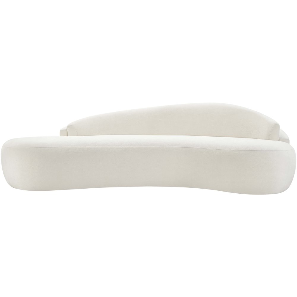 Caspian 101" Cream Chenille Fabric Upholstered Sofa. Picture 3