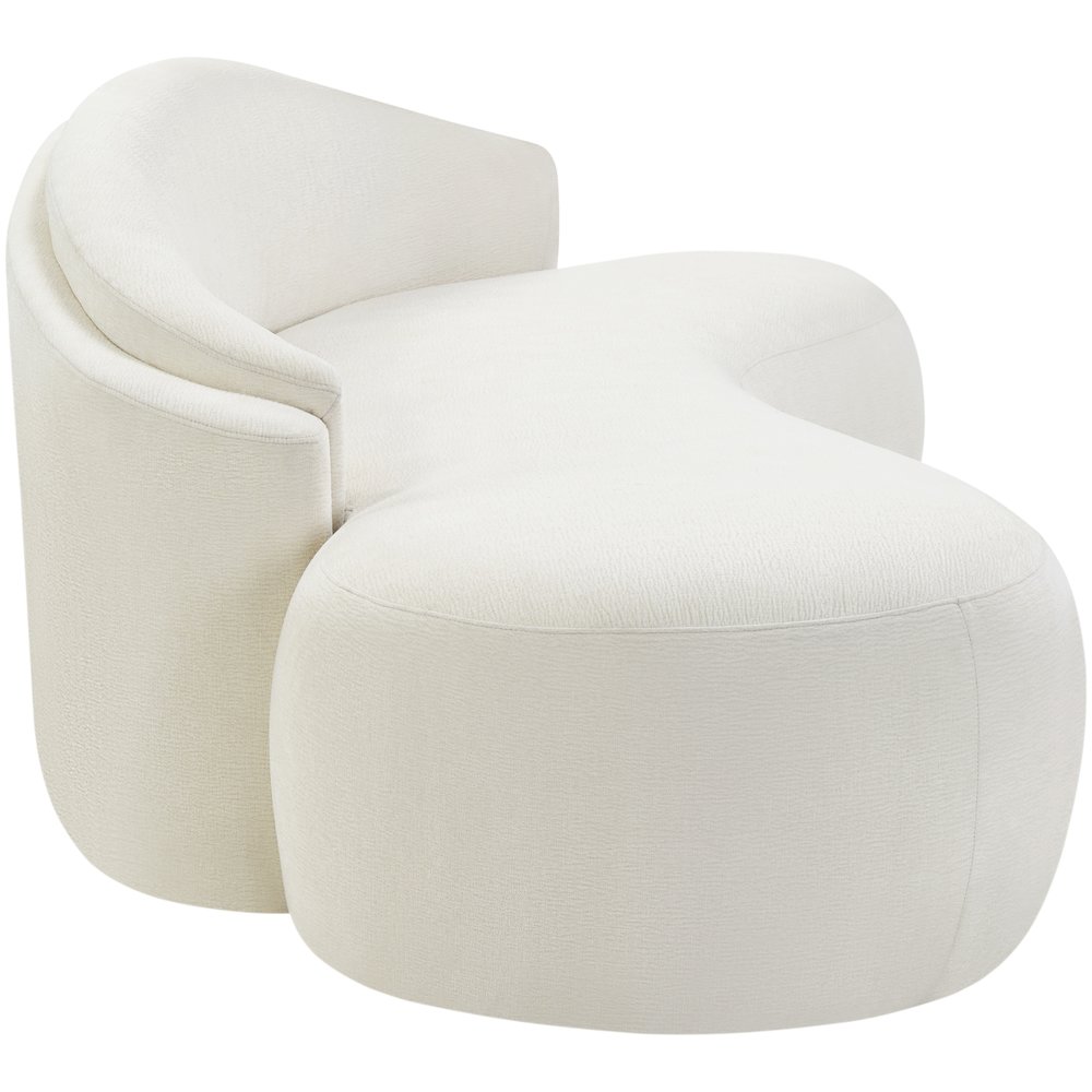 Caspian 101" Cream Chenille Fabric Upholstered Sofa. Picture 4