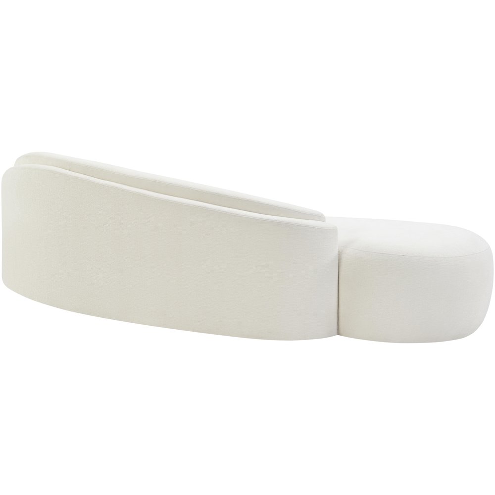 Caspian 101" Cream Chenille Fabric Upholstered Sofa. Picture 8