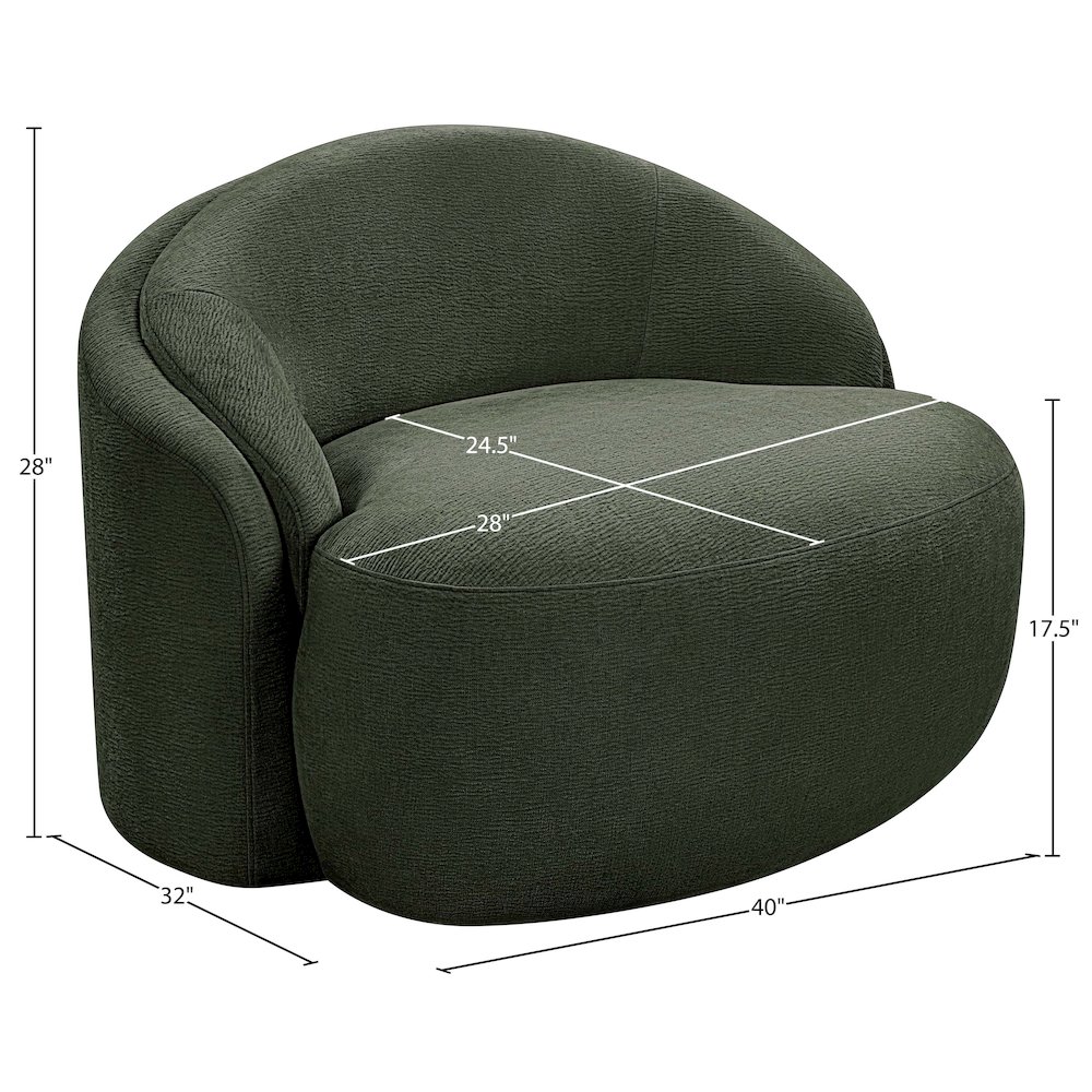 Caspian Green Chenille Fabric Upholstered Chair. Picture 14
