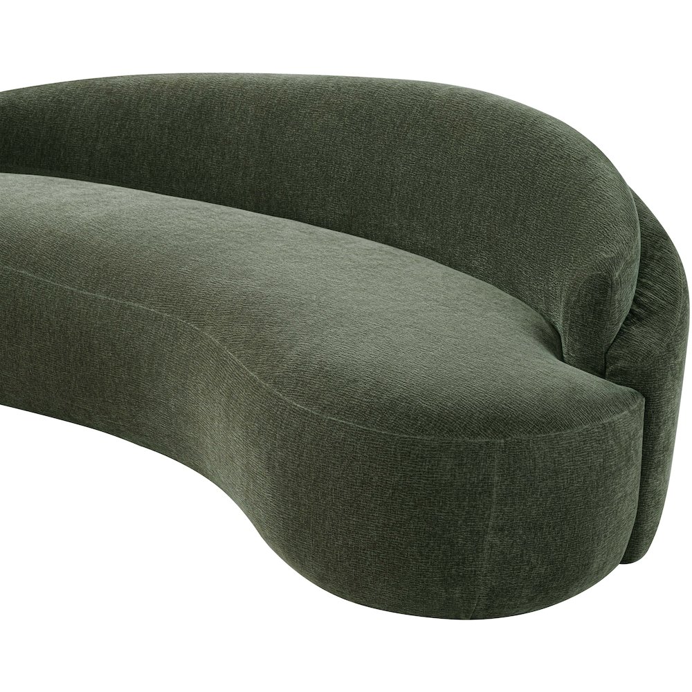 Caspian 79" Green Chenille Fabric Upholstered Loveseat. Picture 11