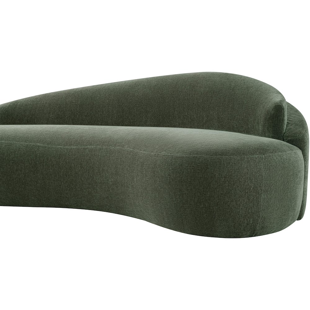 Caspian 79" Green Chenille Fabric Upholstered Loveseat. Picture 12