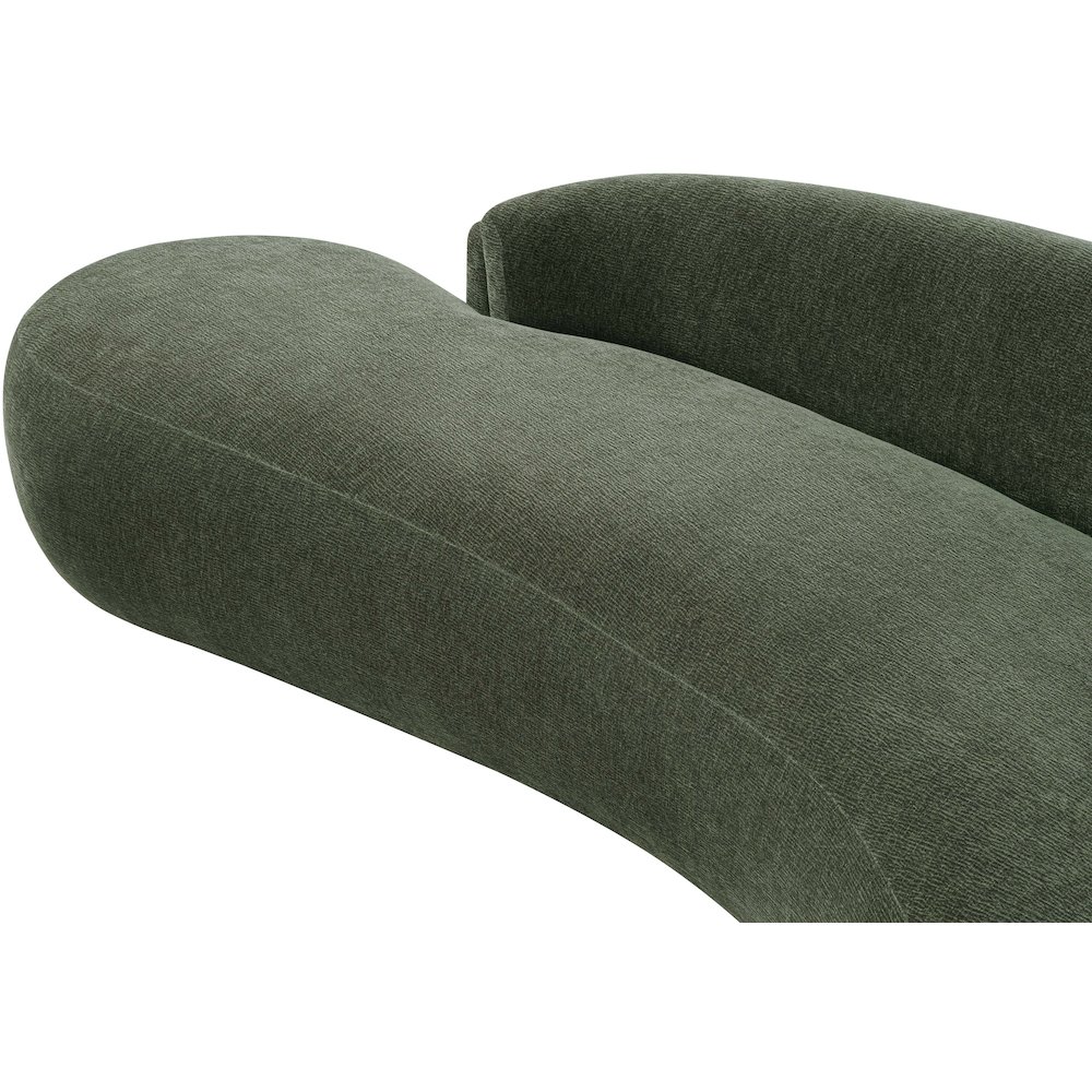 Caspian 79" Green Chenille Fabric Upholstered Loveseat. Picture 13