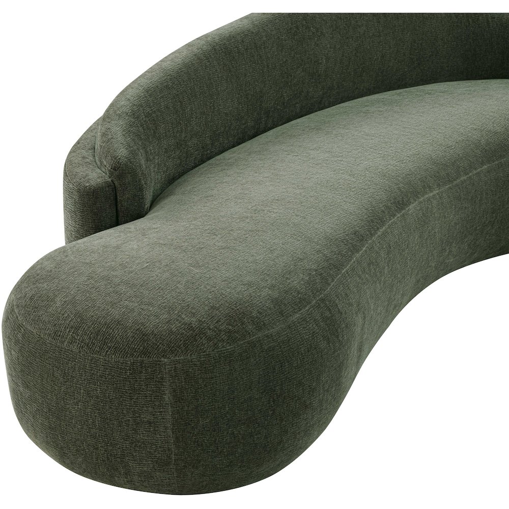 Caspian 79" Green Chenille Fabric Upholstered Loveseat. Picture 14