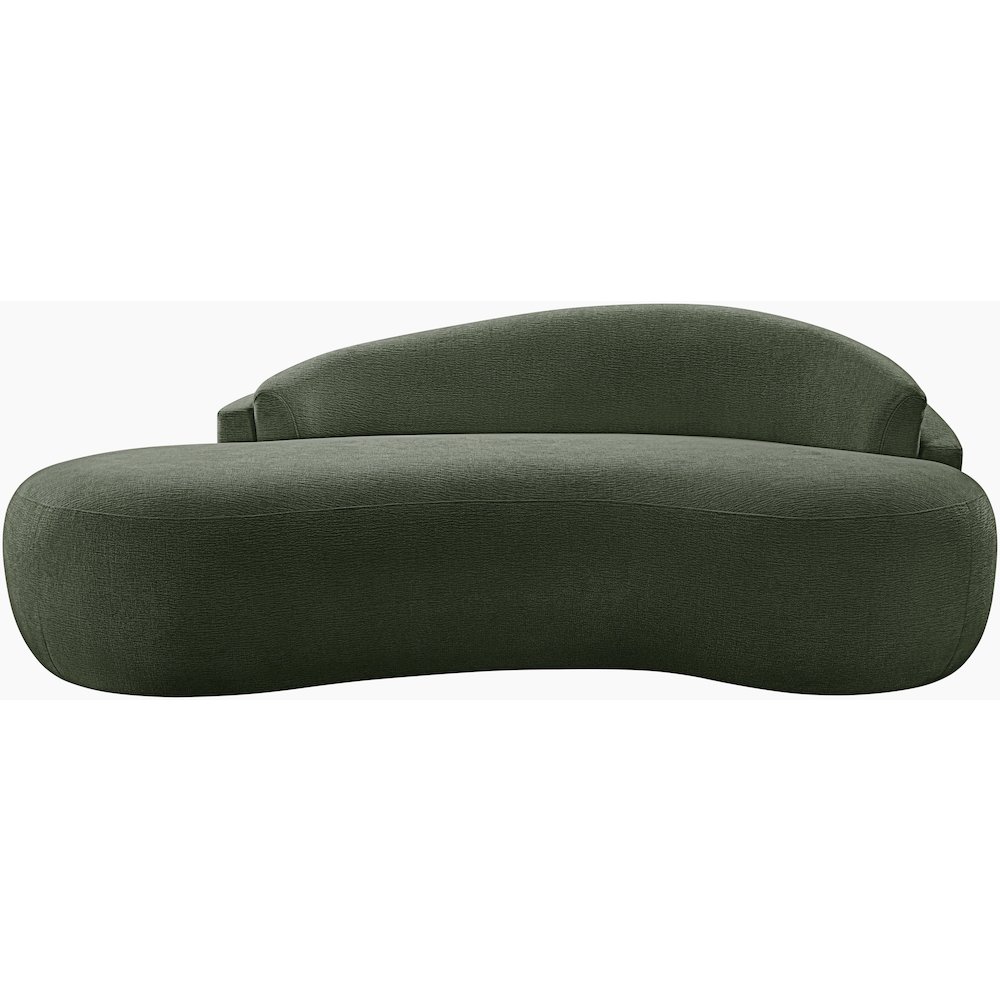 Caspian 79" Green Chenille Fabric Upholstered Loveseat. Picture 3
