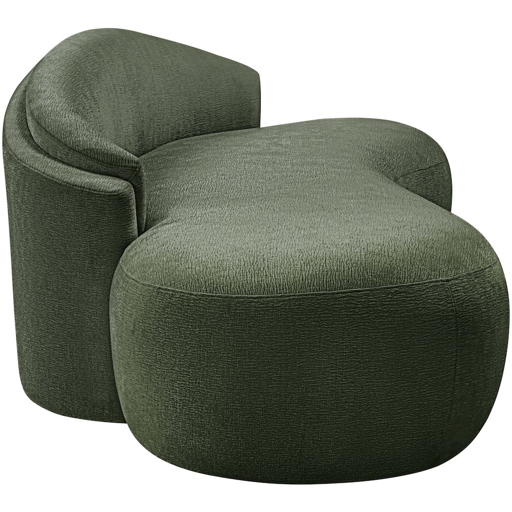 Caspian 79" Green Chenille Fabric Upholstered Loveseat. Picture 4