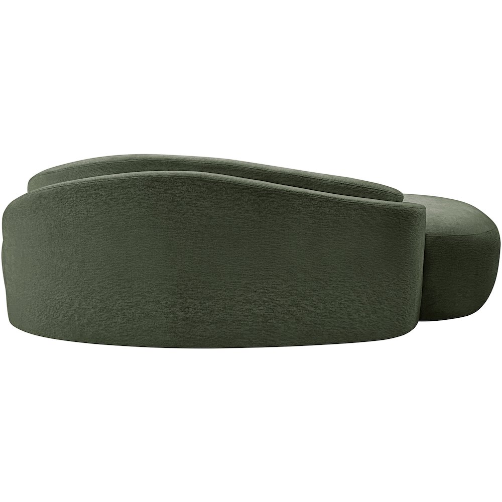 Caspian 79" Green Chenille Fabric Upholstered Loveseat. Picture 5