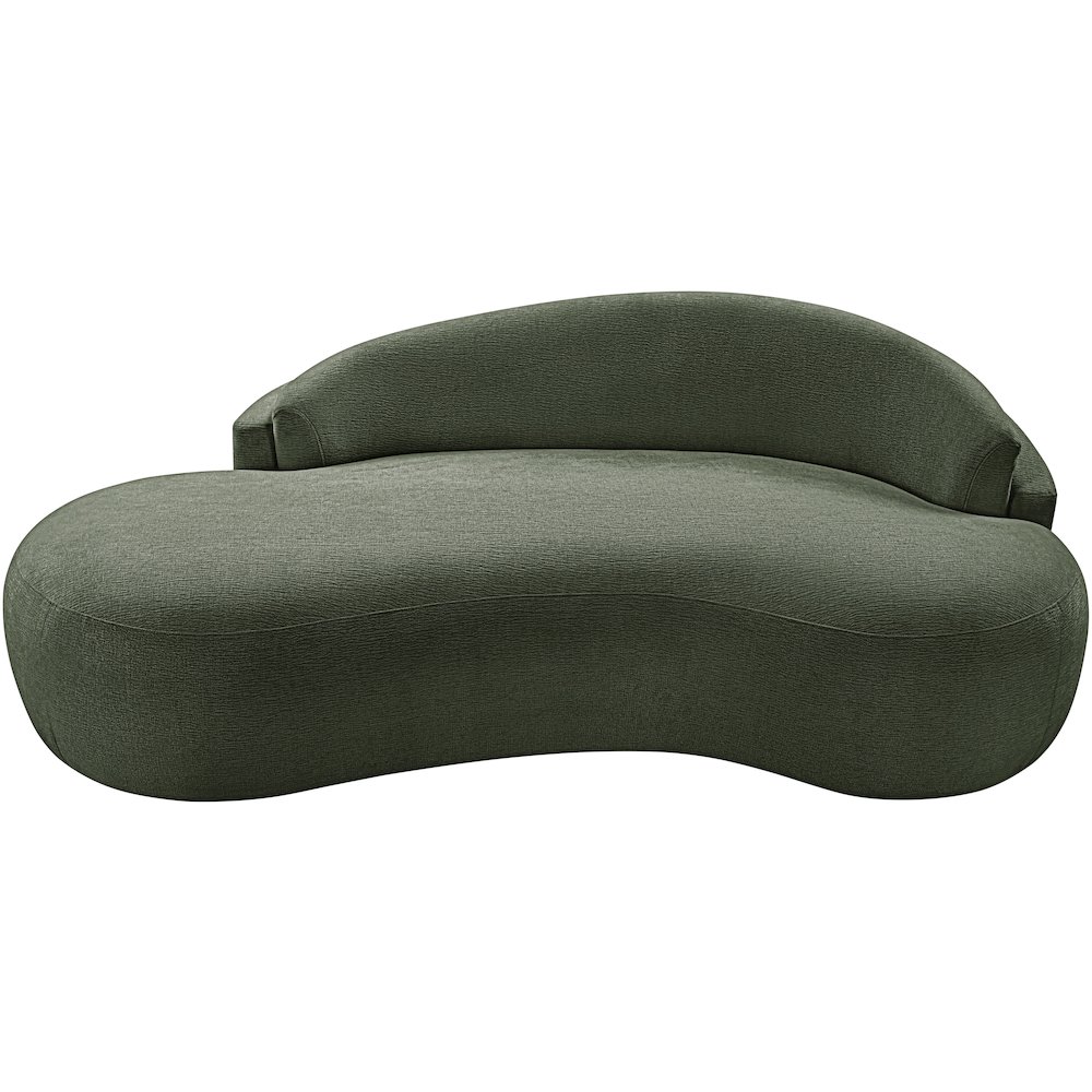 Caspian 79" Green Chenille Fabric Upholstered Loveseat. Picture 6