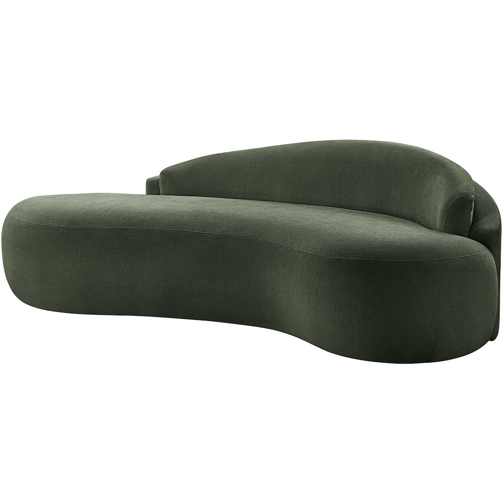 Caspian 79" Green Chenille Fabric Upholstered Loveseat. Picture 7