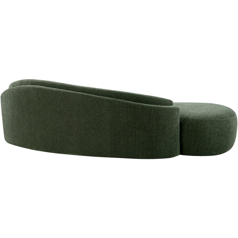 Caspian 101" Green Chenille Fabric Upholstered Sofa. Picture 10