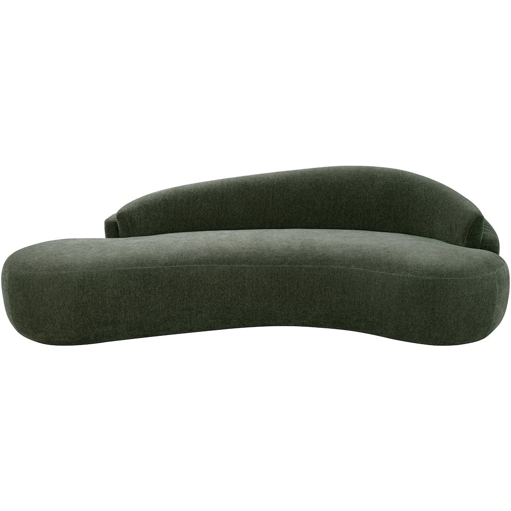 Caspian 101" Green Chenille Fabric Upholstered Sofa. Picture 3