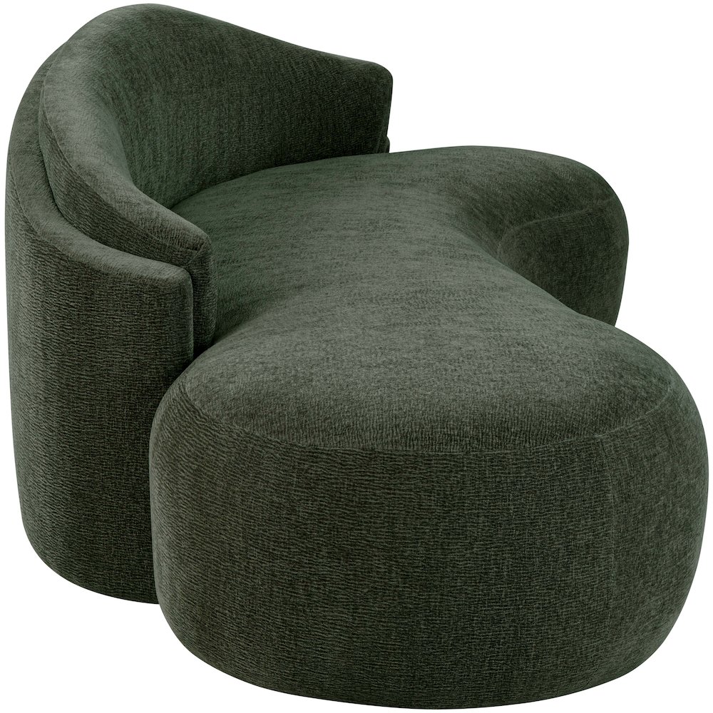 Caspian 101" Green Chenille Fabric Upholstered Sofa. Picture 4