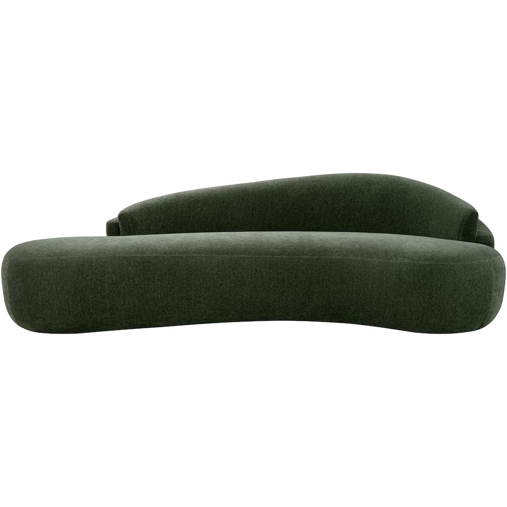 Caspian 101" Green Chenille Fabric Upholstered Sofa. Picture 6