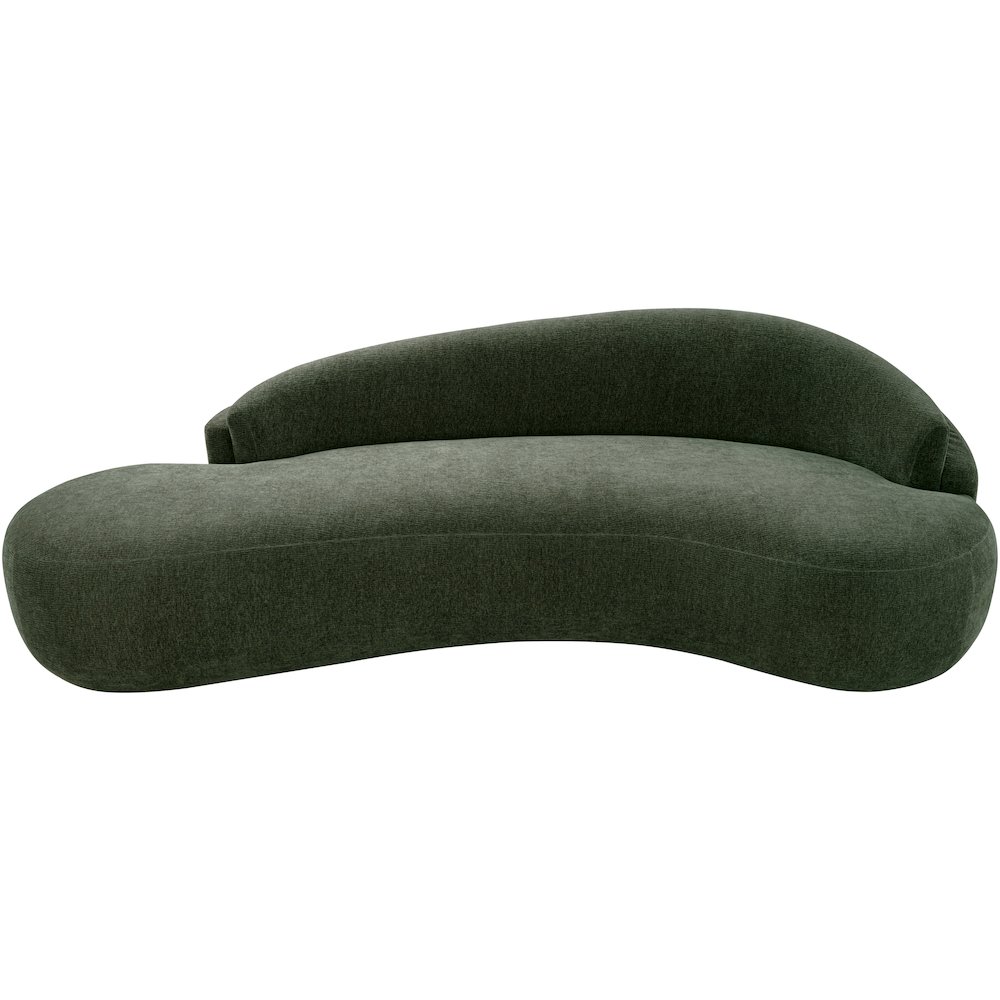 Caspian 101" Green Chenille Fabric Upholstered Sofa. Picture 7