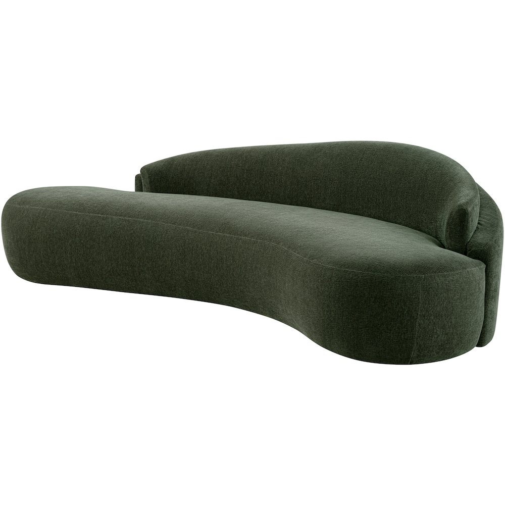 Caspian 101" Green Chenille Fabric Upholstered Sofa. Picture 8