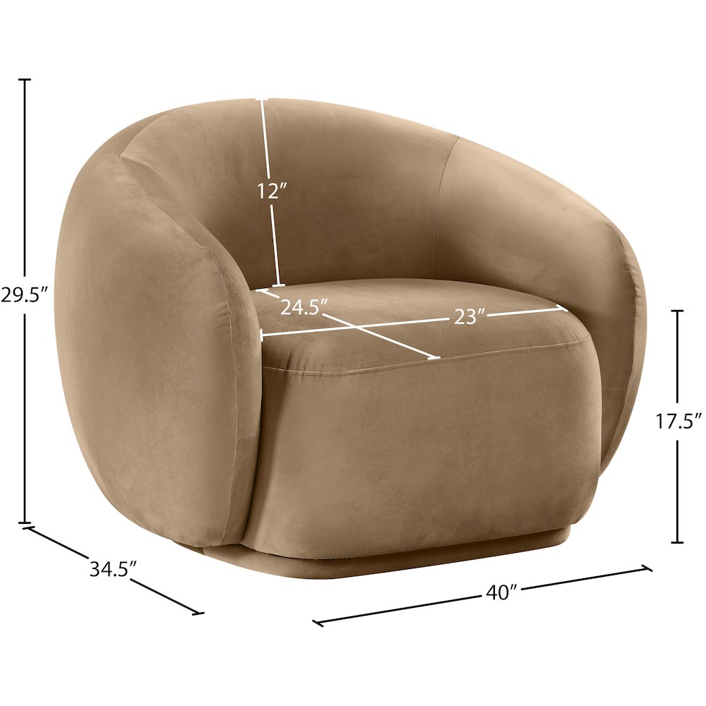 Emery Beige Velvet Chair. Picture 7