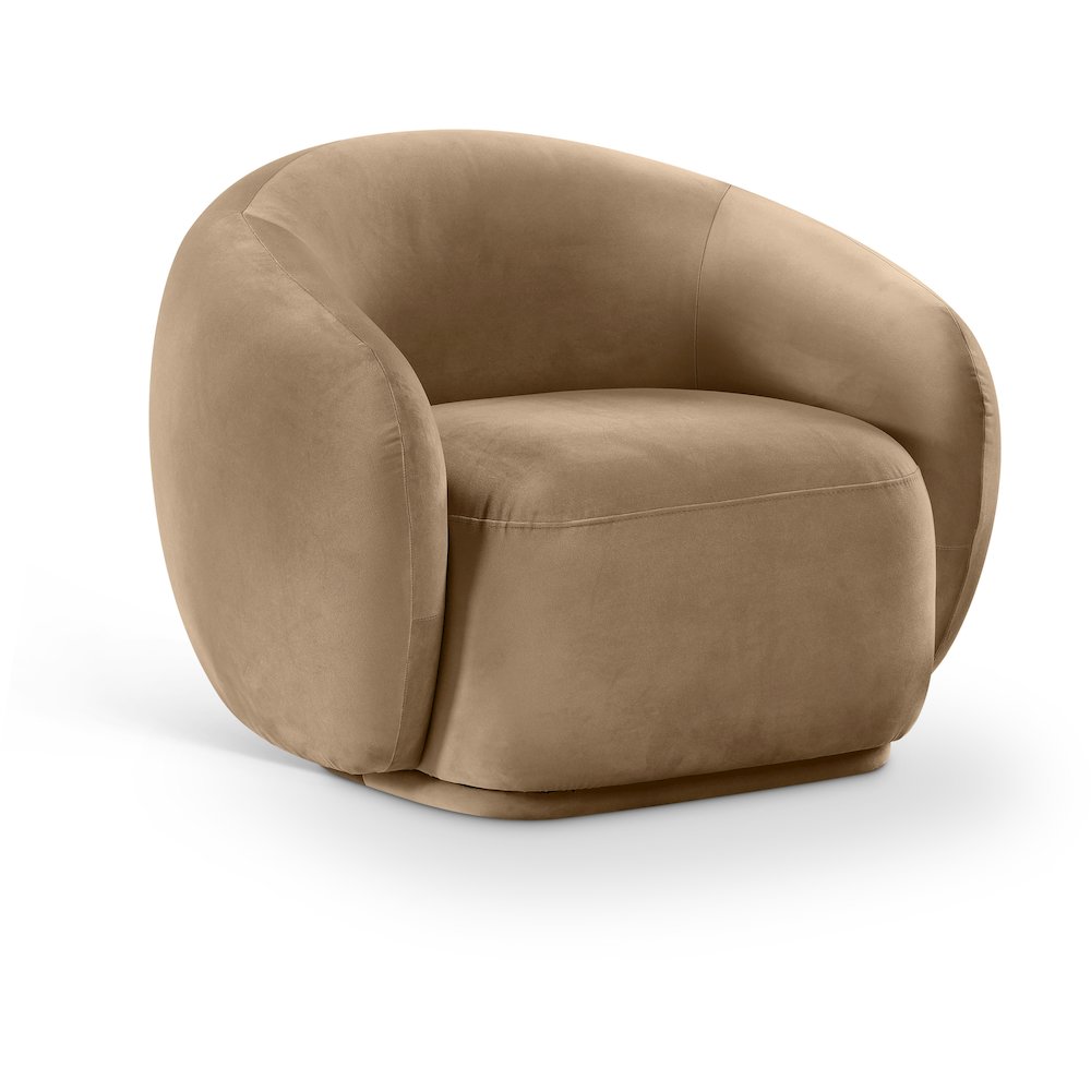 Emery Beige Velvet Chair. Picture 1