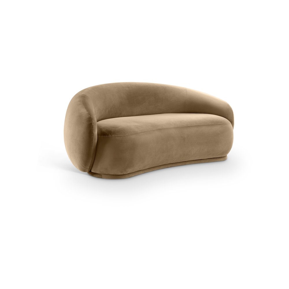 Emery Beige Velvet Loveseat. Picture 1
