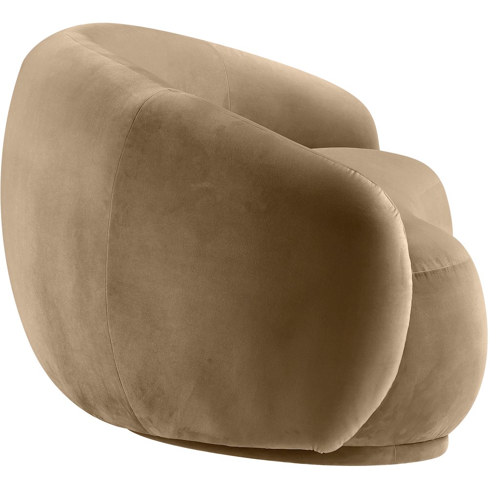 Emery Beige Velvet Loveseat. Picture 3