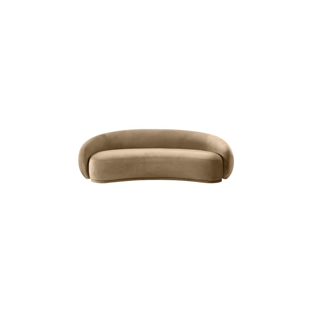 Emery 93" Beige Velvet Upholstered Sofa. Picture 2